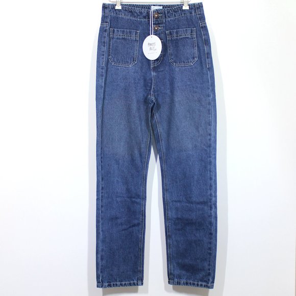 Princess Polly Vela High Waist Button Fly Jeans - Picture 1 of 7